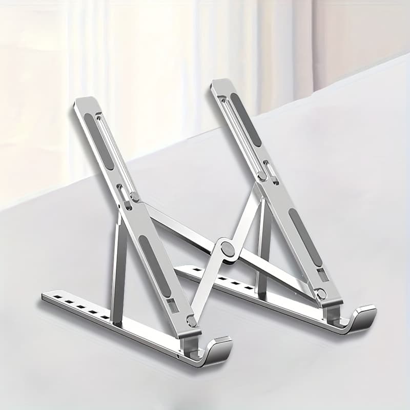 Adjustable Laptop Stand with Heat Dissipation - Portable Folding Design, 10-Level Height Adjustment, Durable Plastic, Compatible with All Notebooks and Tablets, Notebook Support | Sleek Design | Ergonomic Support