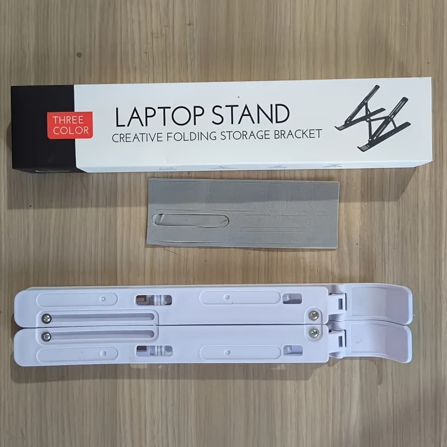1pc Adjustable 7-Tier Foldable Laptop & Tablet Stand | ABS Material, Enhanced Heat Dissipation Design | Durable & Portable, Ideal for Daily Use | Stylish White Stand