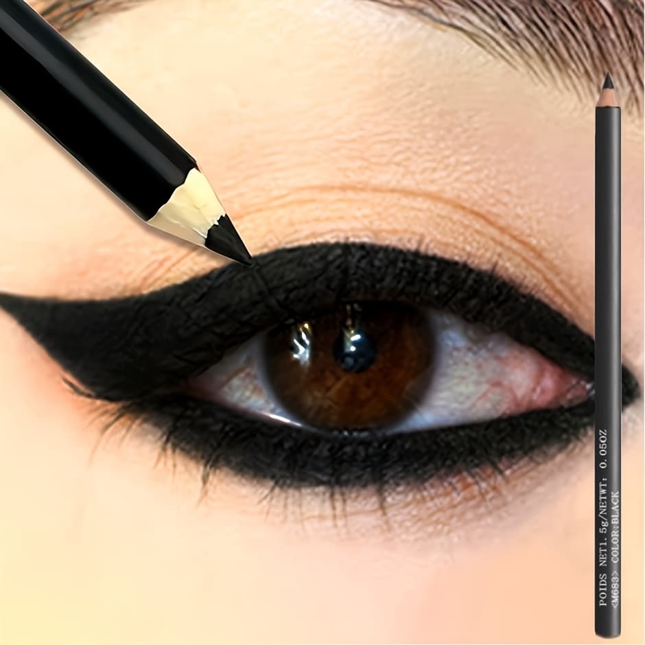1pc Waterproof Black Eyeliner and Brow Pencil Duo