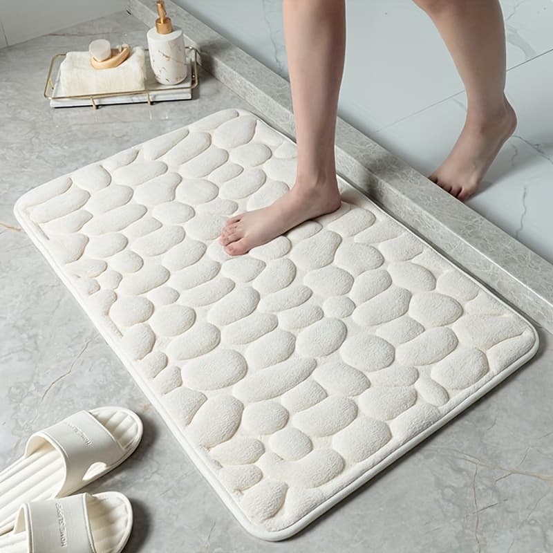 Luxurious Coral Fleece Non-Slip Bathroom Mat - Soft, Absorbent, Machine Washable Bath Rug with PVC Backing, Available in Multiple Colors, Ideal for Bathroom Safety, Bathroom Safety Mat|Decorative Bath Mat|PVC Backing Mat